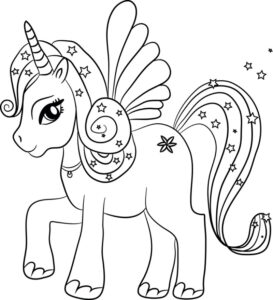 desenho de unicórnio perfeito para imprimir e colorir
