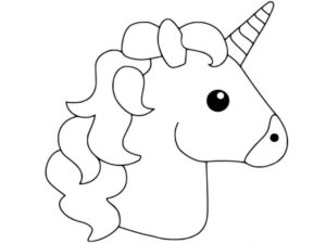 desenho de cabeça de unicórnio simples para imprimir e colorir