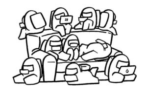 jogo among us para colorir e pintar