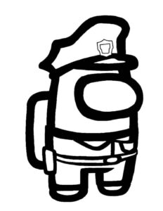desenho de among us policial para colorir