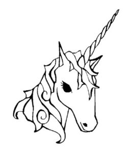 cabeça de unicórnio para colorir
