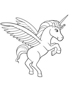 desenho de unicórnio alado para imprimir