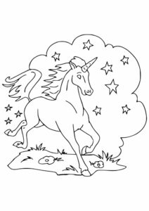 desenho de unicornio para imprimir para crianças pintarem com lápis de cor