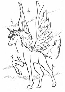 unicornio alado para pintar