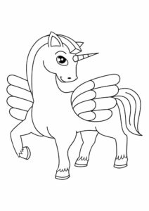 desenho imprimível de unicórnio simples em pdf