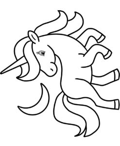 desenho unicornio e lua para imprimir e colorir