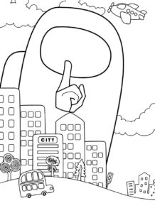 baixar desenho do among us na cidade para imprimir e colorir