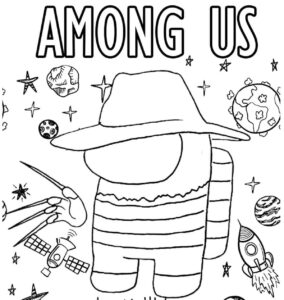 desenho do among us freddy krueger para colorir e imprimir grátis