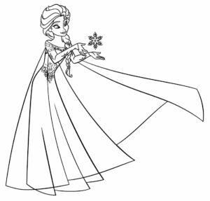 desenhos elsa controlando a neve para colorir