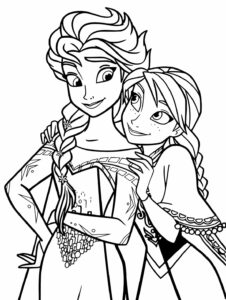 imagens da Anna e Elsa de Frozen para colorir