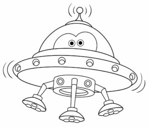 desenho de nave alienígena para colorir