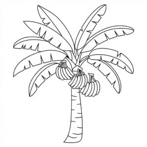 desenho de bananeira para crianças de 1 ano para colorir