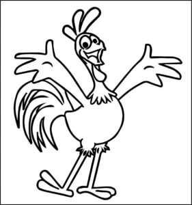 galo carijó para colorir