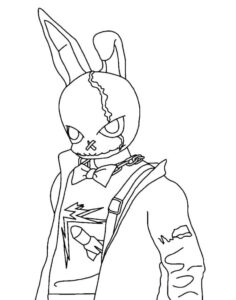 personagem coelho fantasma de free fire para colorir