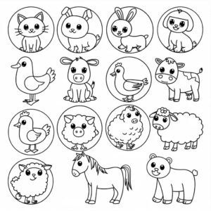 desenho de animais kawaii grátis para colorir