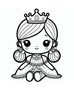 desenho de boneca kawaii grátis para colorir