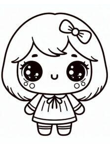 desenho de boneca kawaii grátis para crianças para colorir