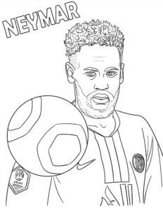 desenho do neymar e bola de futebol para pintar gratuitamente