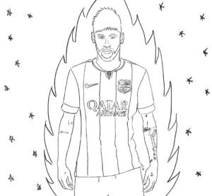 desenho neymar divertido para imprimir e pintar