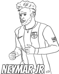 desenho neymar treino de futebol para colorir