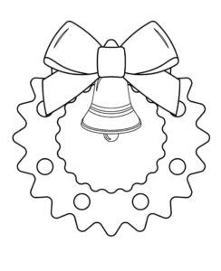 desenho de guirlanda de natal com sino para colorir