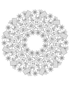desenho de guirlanda de natal para crianças de 4 ano para colorir