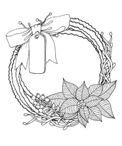 desenho de linda guirlanda de natal para colorir