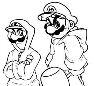 desenho de mario e luigi bravos para colorir