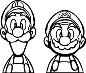 desenho de mario e luigi fofos para colorir