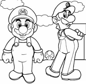 desenho de mario e luigi grátis para colorir