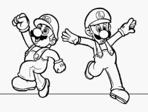 desenho de mario e luigi imprimível grátis para colorir