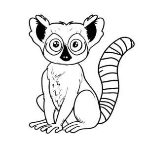 desenho de pequeno lêmure para colorir