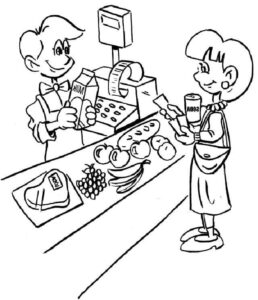 desenho de supermercado grátis para colorir