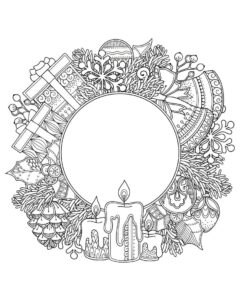 desenho de uma guirlanda de natal para colorir