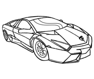 ilustração de carro lamborghini incrível imprimível para colorir