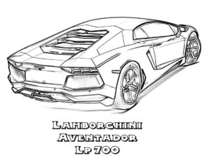 desenho veículo lamborghini incrível para colorir em pdf