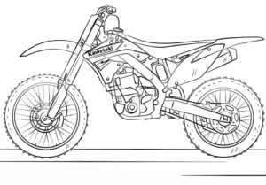 desenho motocicleta kawasaki para imprimir e colorir