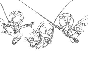 ilustração de spidey e seus amigos espetaculares para pintar