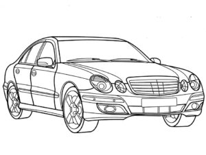 desenho de carro mercedes benz e class para colorir