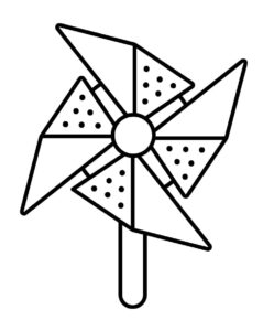 desenho de catavento para crianças de 3 ano para colorir
