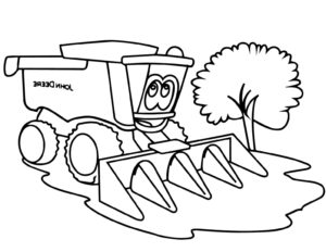 desenho de colheitadeira animada para colorir