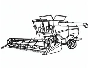 desenho de colheitadeira grátis para crianças para colorir