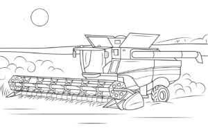 desenho de colheitadeira para crianças de 3 ano para colorir