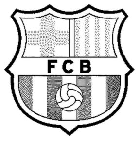 desenho de escudo do barcelona para crianças para colorir