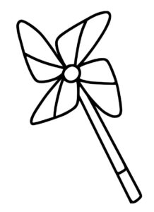 desenho de um catavento fofo para colorir