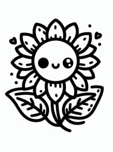 desenho de girassol muito fofo para colorir