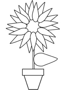 desenho de um girassol fácil para colorir