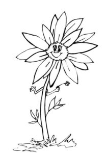 desenho de um girassol para colorir