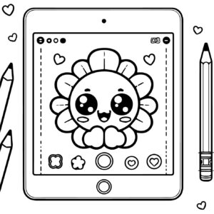 Desenho de Um ikidspad Fofo para colorir