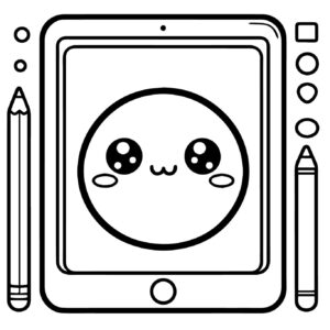 Desenho de iPad ikidspad Fofo para colorir
